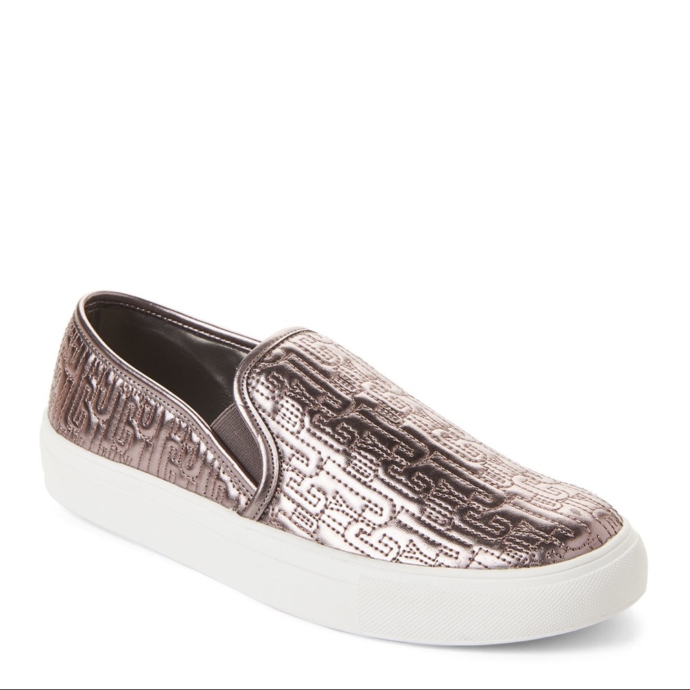 Juicy Couture Pewter Metallic Slip on Sneakers